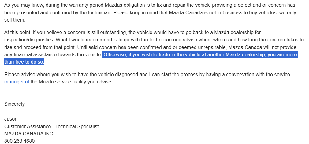Mazda Canada Trade-In Email