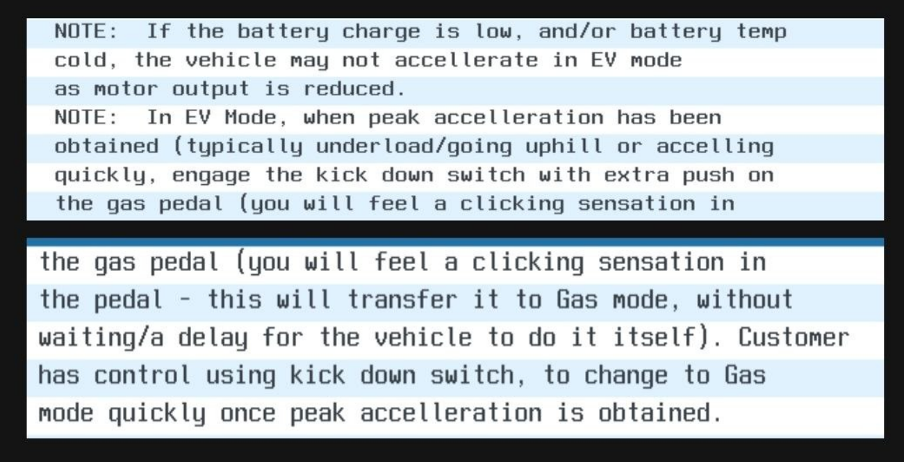 Mazda Kickdown Note